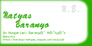 matyas baranyo business card